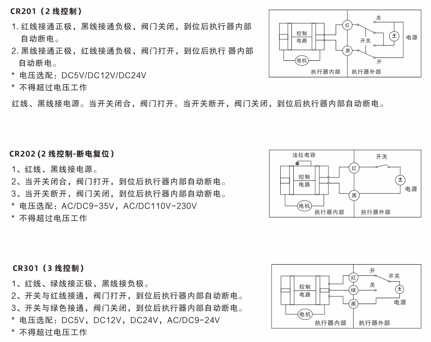 精小型電動(dòng)球閥接線圖