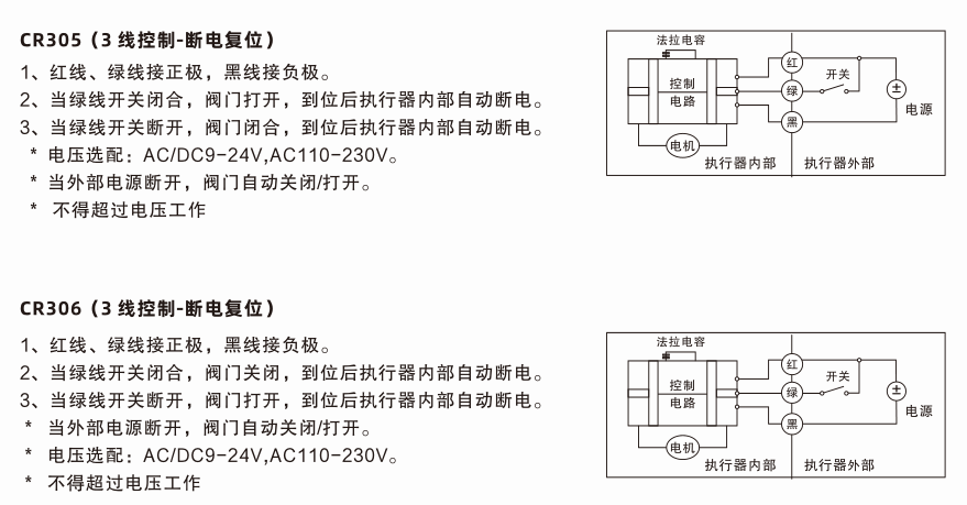 精小型電動(dòng)球閥接線圖