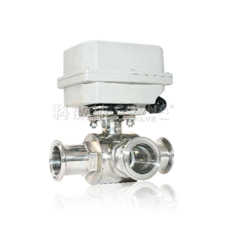 衛(wèi)生級卡箍不銹鋼三通微型電動(dòng)球閥_A550-T38-S3-B